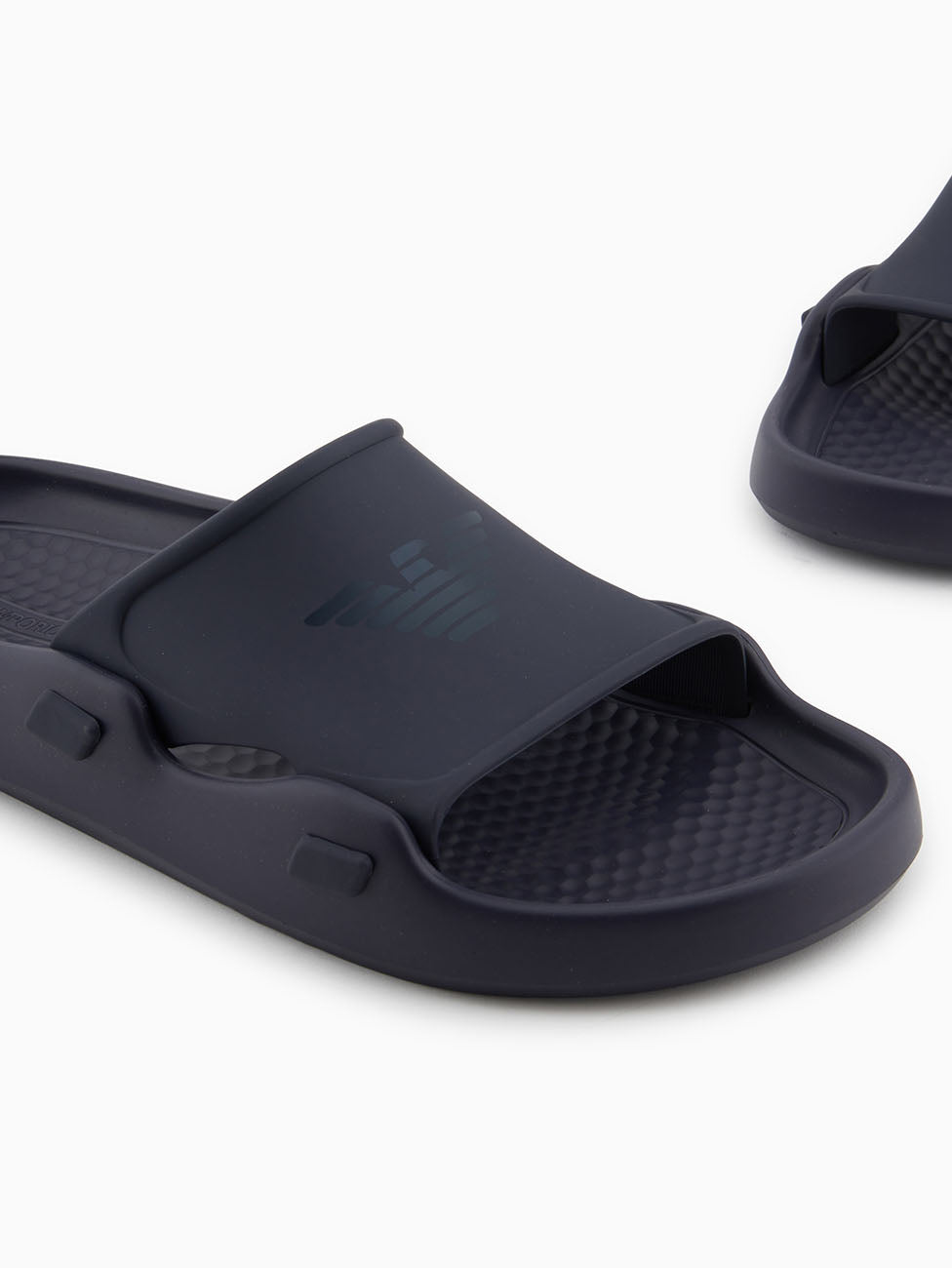 Emporio Armani Blue Logo Band Slippers