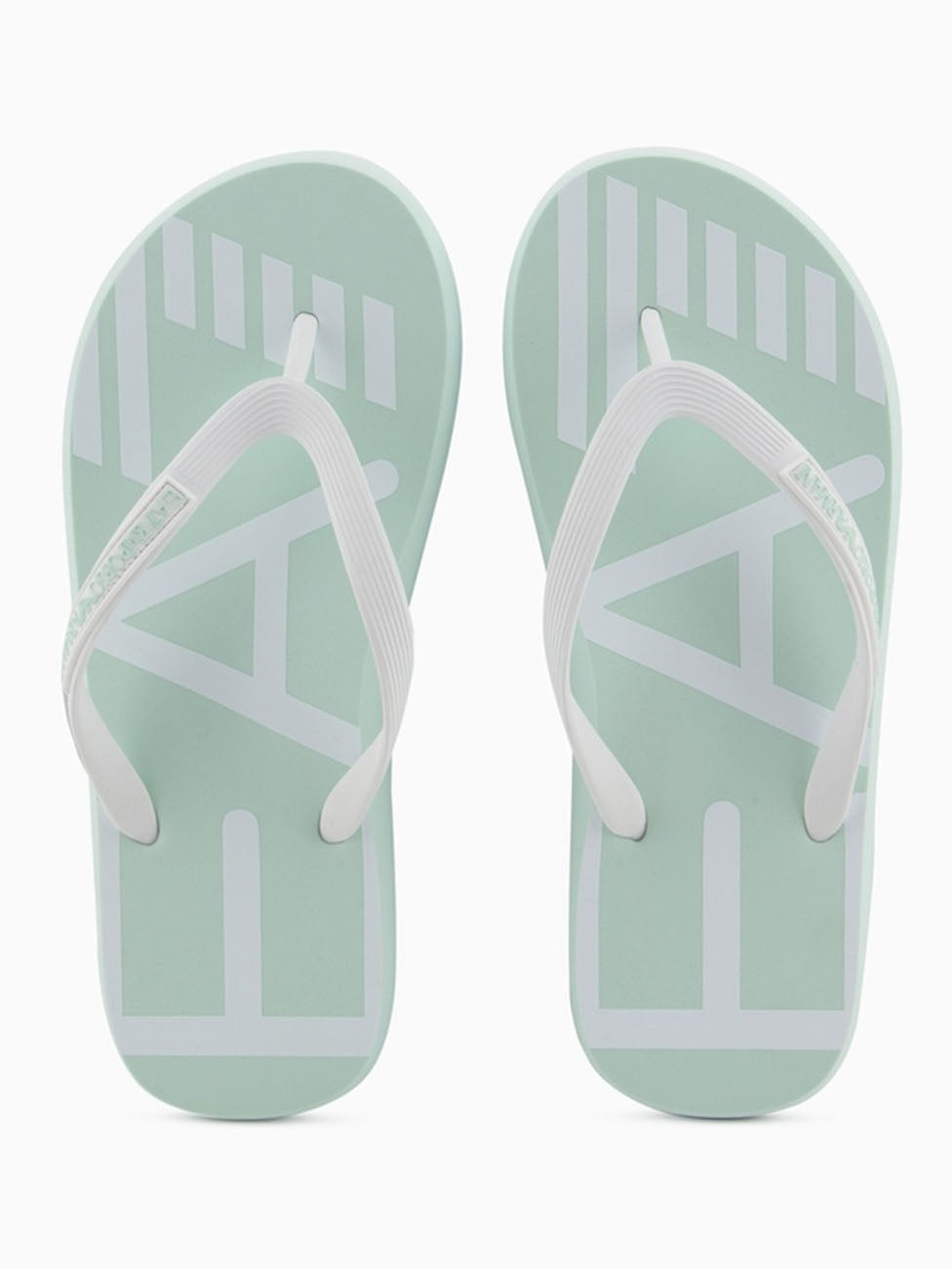 EA7 Jade & White Rubber Flip Flops