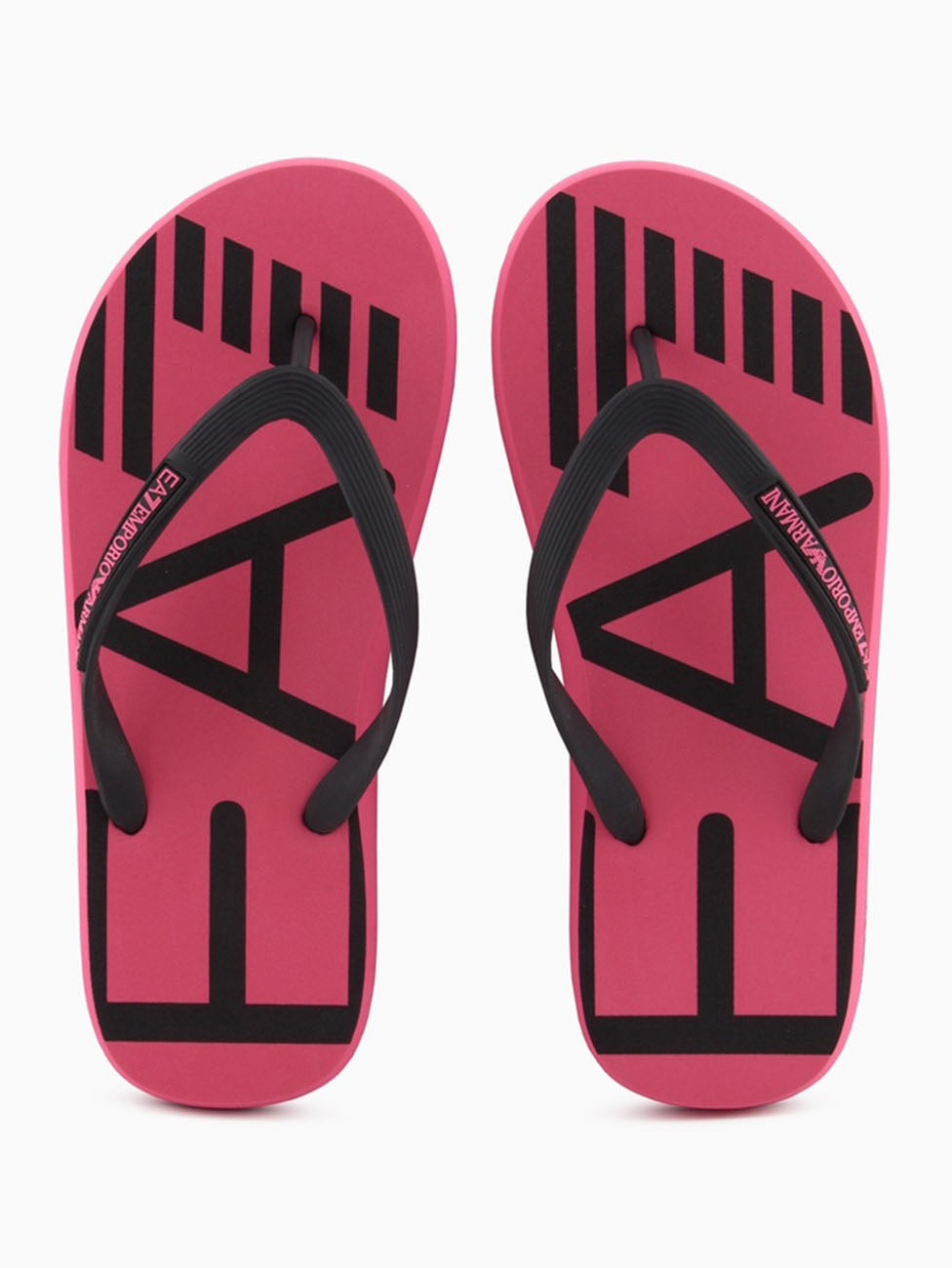 EA7 Pink & Black Rubber Flip Flops