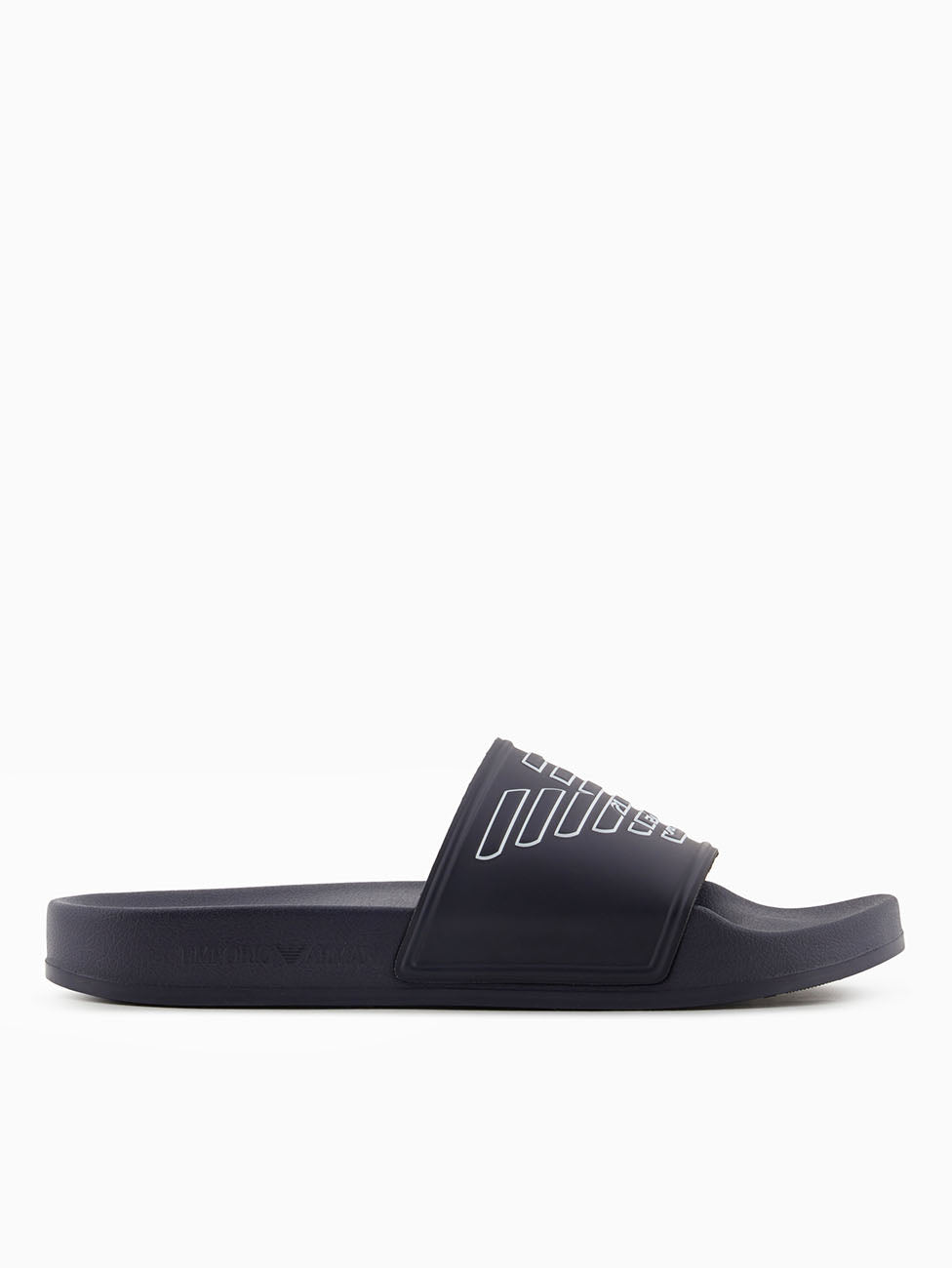 Emporio Armani Blue Embossed Eagle Slippers
