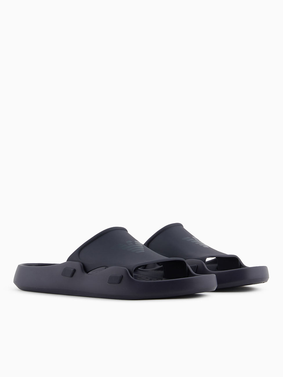 Emporio Armani Blue Logo Band Slippers