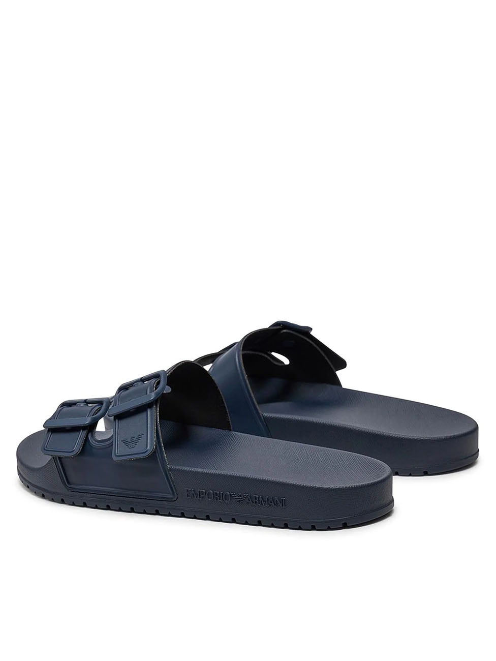Emporio Armani Navy Double Band Rubber Slippers